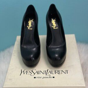 YSL Tribtoo 105 Vernigolf Platform Pump in Black - Rare Find, Size 34 US